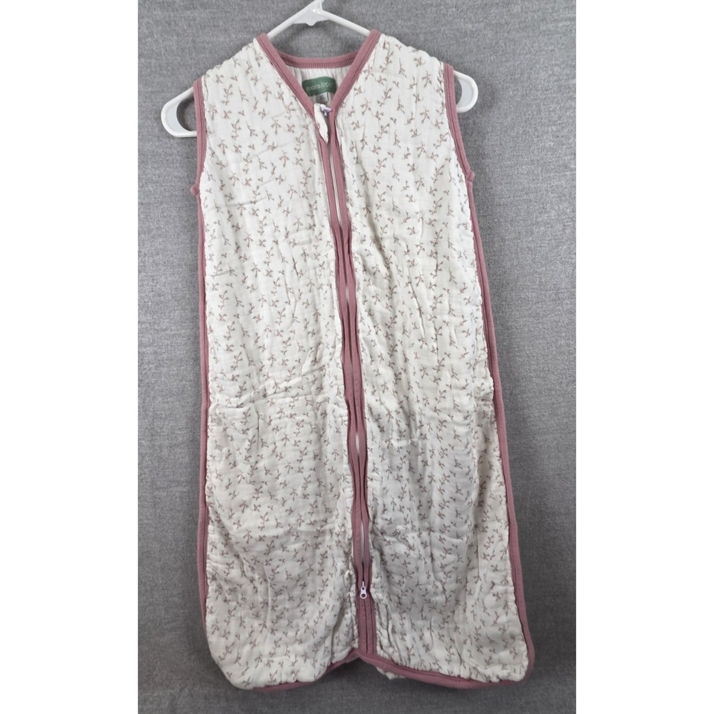 Molis & Co Baby Sleeping Sack Bag XL Full Zip Rose Pink Floral Bamboo Muslin